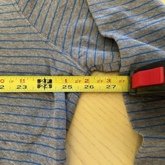 Johnnie-O 1/4 Zip Pullover Mens 2XL Long Sleeve Cotton/Poly Gray w/Blue Stripe - Picture 6 of 14